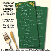 Reception Program - Emerald Green & Gold Wedding  メニュー