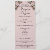 Reception Program - Pink Roses & Doves Wedding メニュー (正面)