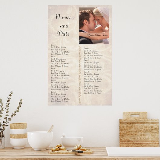 Reception Seating Chart ポスター (キッチン)