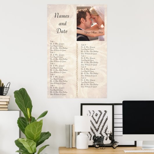 Reception Seating Chart ポスター (ホームオフィス)