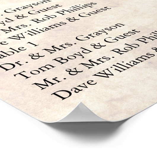 Reception Seating Chart ポスター (角)