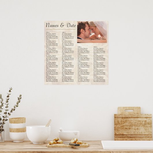 Reception Seating Chart ポスター (キッチン)