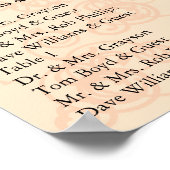 Reception Seating Chart Coral ポスター (角)