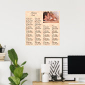 Reception Seating Chart Coral ポスター (ホームオフィス)