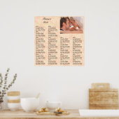 Reception Seating Chart Coral ポスター (キッチン)