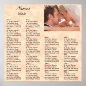 Reception Seating Chart Coral ポスター (正面)