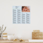 Reception Seating Chart Sky Blue ポスター (キッチン)