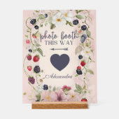 Reception This Way Floral Berry Design アクリルサイン (正面)