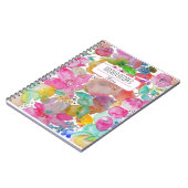 Recetas de cocina Flores de acuarela Personalizado ノートブック (左側)