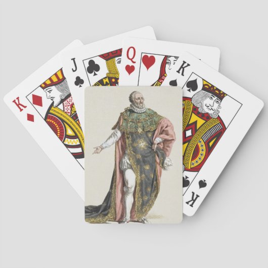 「ReceuilからのフランスのアンリーIVの(1553-1610年の)王、 トランプ (裏面)
