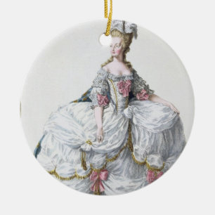 「Receuil des EstamからのMarieアントワネット(1752-93年) セラミックオーナメント