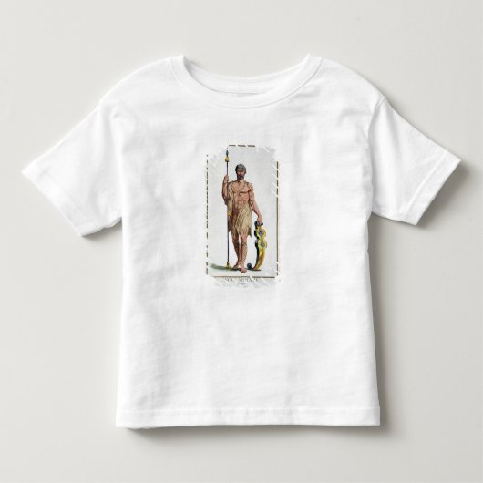 「Receuil des Estampからのブルターニュの戦士の服 トドラーTシャツ (正面)