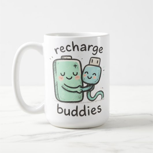 Recharge Buddies コーヒーマグカップ (左)