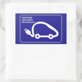 Recharge Stn Electric Cars, Traffic Sign, France 長方形シール (バッグ)