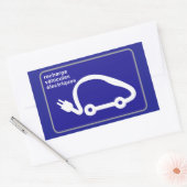 Recharge Stn Electric Cars, Traffic Sign, France 長方形シール (封筒)