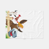 Réchauffez vous avec ces trois animaux フリースブランケット (正面(横))