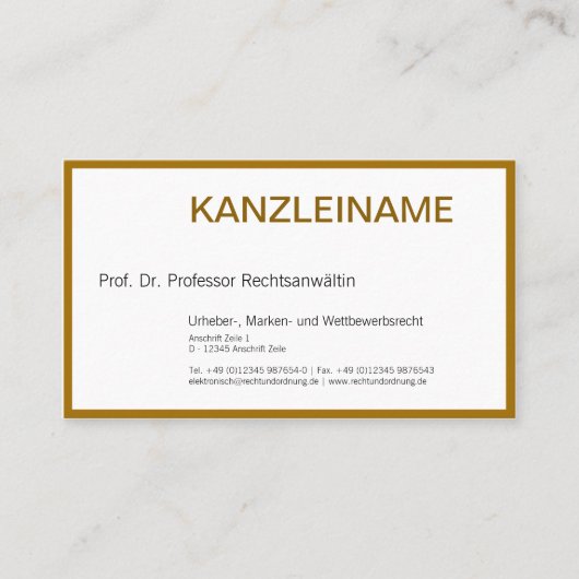 Rechtsanwalt Visitenkarte 名刺 (正面)