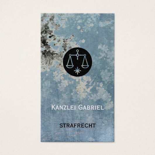 Rechtsanwalt Visitenkarten blau (正面)