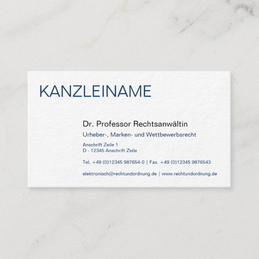 Rechtsanwälte Visitenkarte 名刺 (正面)