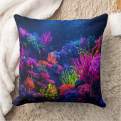 Récif corallien néon bioluminescent 🌟 クッション (ブランケット)
