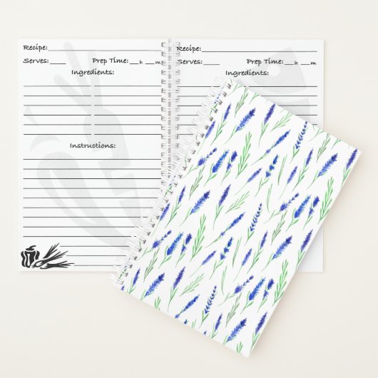 Recipe Book (14 x 21,6cm) - Lavender Pattern ノートブック (内側)