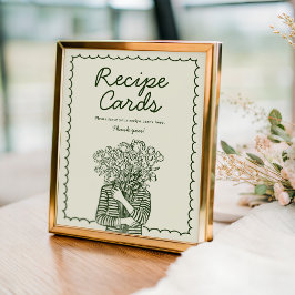 Recipe Card Fresh Off The Market Bridal Sign ポスター