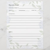 Recipe Card, Full Page for Binder, Faded Hydrangea チラシ (正面)