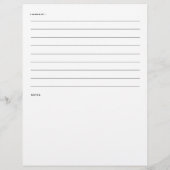 Recipe Card, Full Page for Binder, Faded Hydrangea チラシ (裏面)