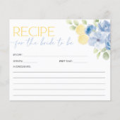Recipe Card Main Squeeze Blue Citrus Bridal Shower (正面)