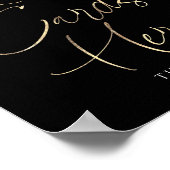 Recipe Cards Black and Gold Bridal Shower Sign ポスター (角)