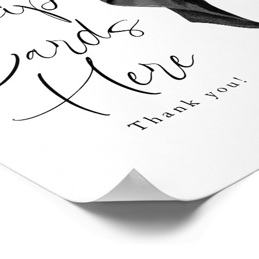 Recipe Cards Black Bow Bridal Shower Sign ポスター (角)