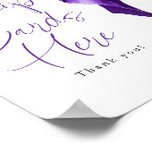 Recipe Cards Dark Purple Bow Bridal Shower Sign ポスター (角)