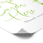 Recipe Cards Sage Green Bow Bridal Shower Sign ポスター (角)