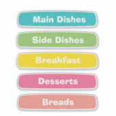 Recipe Category Stickers – Binder Tabs シール (正面)
