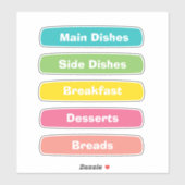 Recipe Category Stickers – Binder Tabs シール (シート)