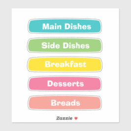 Recipe Category Stickers – Binder Tabs シール