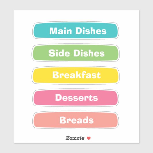 Recipe Category Stickers – Binder Tabs シール (シート)