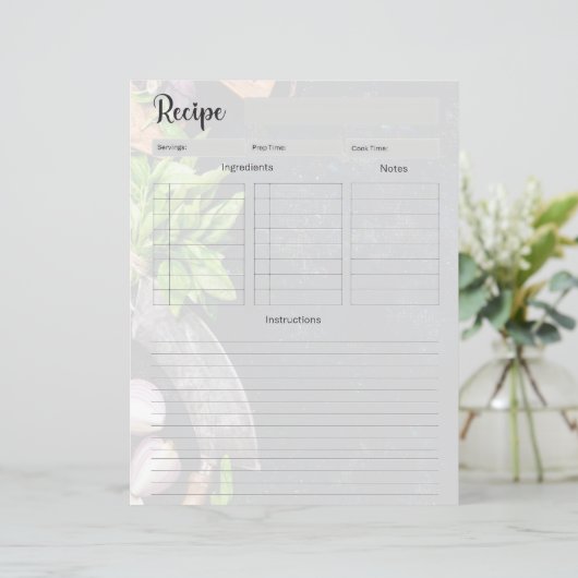 Recipe cookbook page insert (スタンド正面)