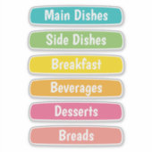 Recipe Dividers Personalized シール (正面)