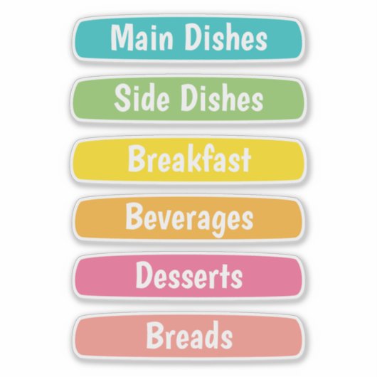 Recipe Dividers Personalized シール (正面)