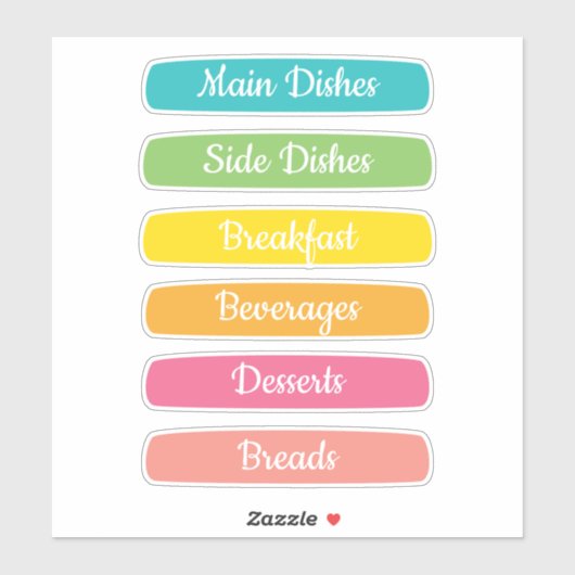 Recipe Dividers Personalized シール (シート)