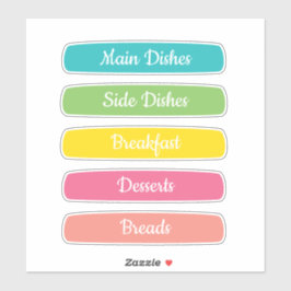 Recipe Dividers Personalized シール