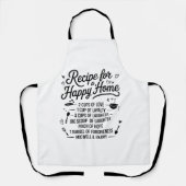 Recipe for a Happy Home Kitchen Love, Laughter エプロン (正面)