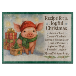 Recipe for a Joyful Christmas – Cute Winter Piglet カッティングボード