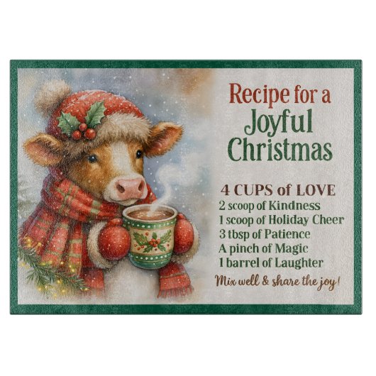 Recipe for a Joyful Christmas with Wintry Cow カッティングボード (正面)
