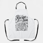 Recipe for a Son Kitchen Strength, Kindness & Love エプロン (正面)