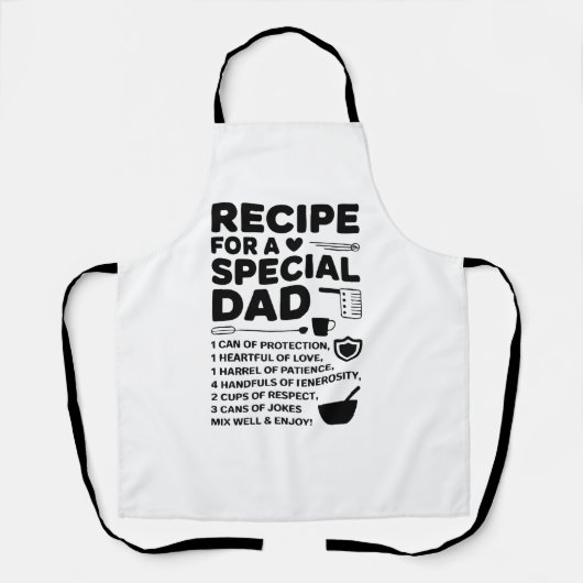 Recipe for a Special Dad Kitchen Love, Respect エプロン (正面)