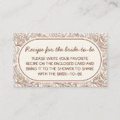 Recipe For Bride Floral Brown Handwritten エンクロージャーカード (正面)