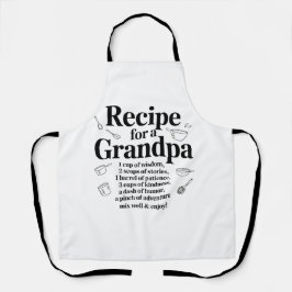 Recipe for Grandpa Kitchen Wisdom, Kindness Humor エプロン