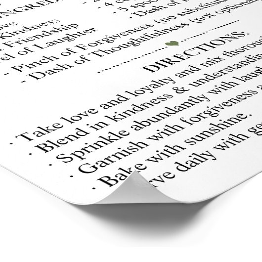 Recipe for Happy Marriage Matcha Wedding Gift ポスター (角)